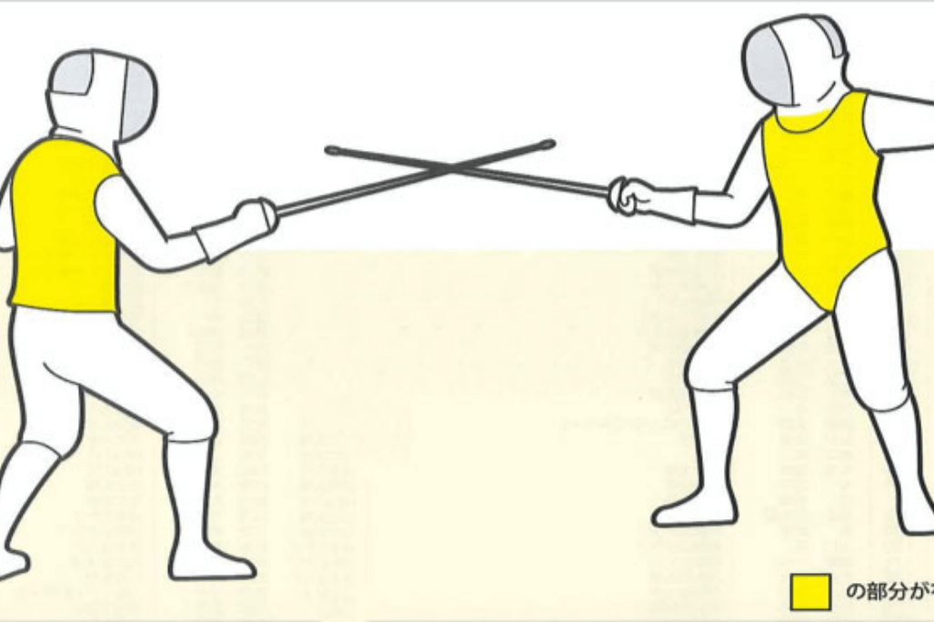 フルーレ競技の様子のイラスト