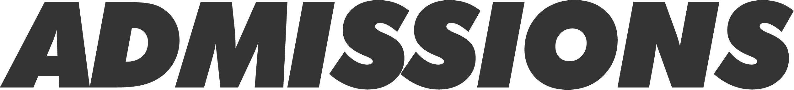 'ADMISSIONS'の文字タイトル