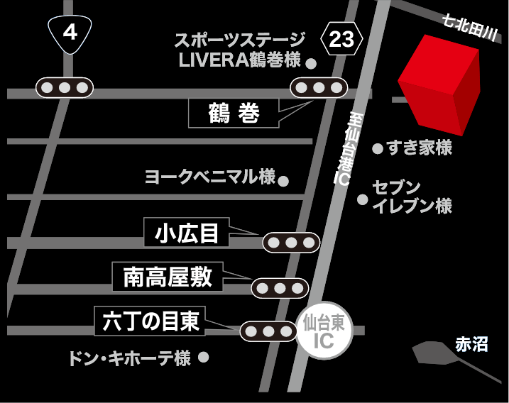 ネクサスフェンシング仙台の周辺地図